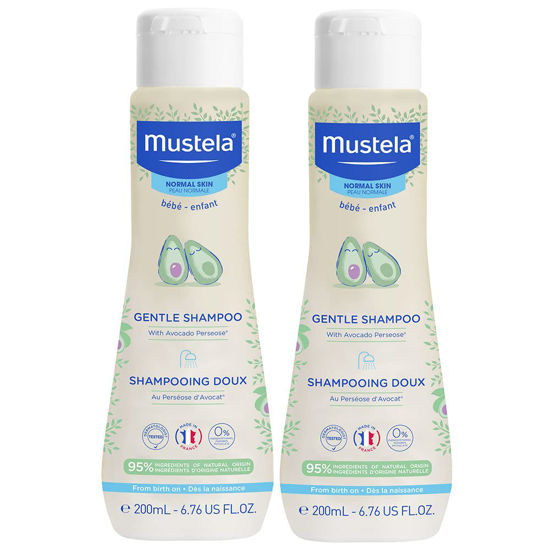 Picture of Mustela Baby Gentle Shampoo with Natural Avocado - Hair Care for Kids of all Ages & Hair Types - Tear-Free & Biodegradable Formula - 6.76 fl. oz. - 2-Pack