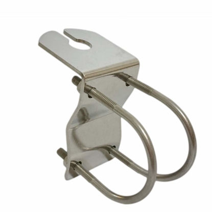 Picture of UngSung Antenna Crossbar Clamp Mount Bracket L Type with U Bolts Accepted SO-239, 3/8" x24 CB Stud, N Connector for Amateur Ham, CB, Mobile Antenna or Lights, Flag Mounting to Vehicle BullBar Bumper