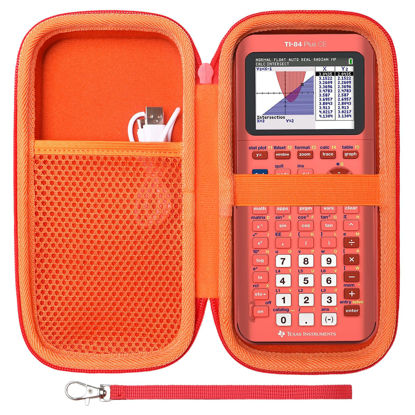 Picture of LTGEM EVA Hard Case Compatible with Texas Instruments TI-84 Plus CE/TI-84 Plus/TI-Nspire CX II CAS/TI-Nspire CX II/TI-83 Plus/TI-89 Titanium/TI-85 / TI-95 Color Graphing Calculator, Orange