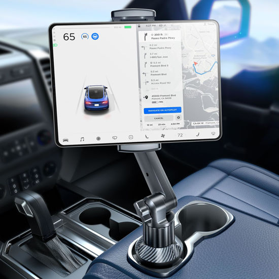 GetUSCart- eSamcore Tablet Holder for Car, for iPad Cup Holder Car Mount  with 1.57 Depth Large Clamp 15 Height Adjustable for iPad Holder for Car  for 6-12.9 Cell Phone iPhone iPad Pro