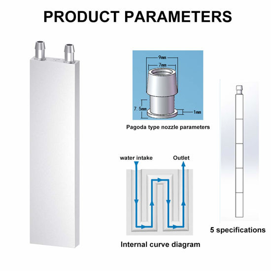 GetUSCart DIYhz Aluminum Water Cooling Block, Liquid Water Cooler Heat