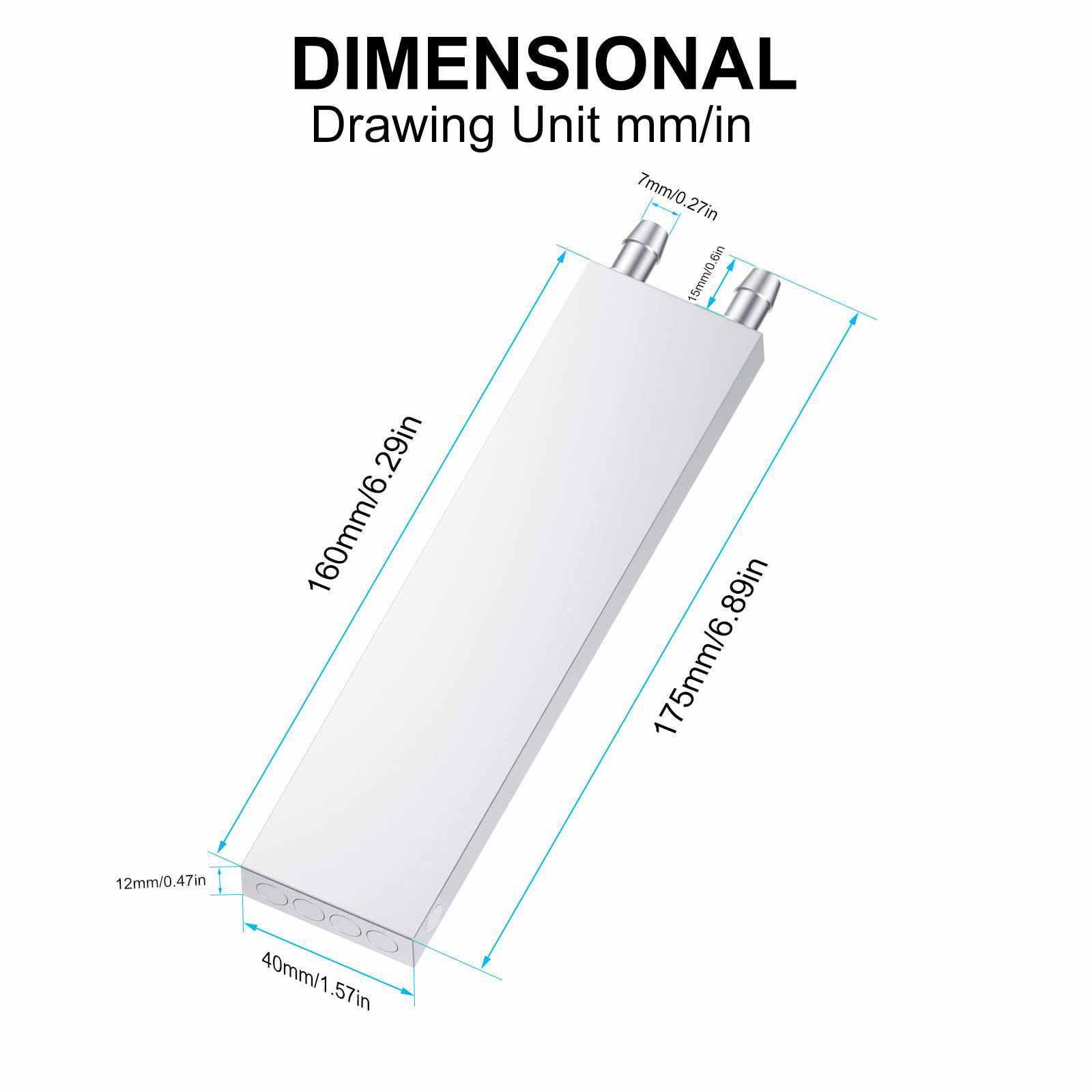 GetUSCart DIYhz Aluminum Water Cooling Block, Liquid Water Cooler Heat