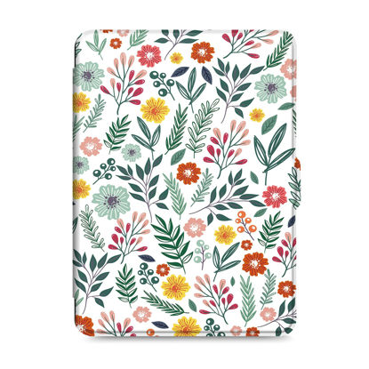 Picture of Fintie Slimshell Case for 6.8" Kindle Paperwhite (11th Generation-2021) and Kindle Paperwhite Signature Edition - Premium Lightweight PU Leather Cover with Auto Sleep/Wake, Spring Bloom