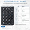 Picture of SANWA Bluetooth Numeric Keypad, Rechargeable Wireless Ten Key Number Pad, 22-Key Portable & Slim Financial Accounting Numpad for Laptop Computer, Compatible with MacBook, Windows, Android, iOS, Black