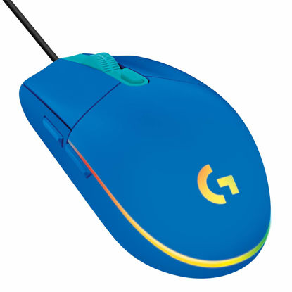 Picture of Logitech G203 Wired Gaming Mouse, 8,000 DPI, Rainbow Optical Effect LIGHTSYNC RGB, 6 Programmable Buttons, On-Board Memory, Screen Mapping, PC/Mac Computer and Laptop Compatible - Blue