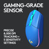 Picture of Logitech G203 Wired Gaming Mouse, 8,000 DPI, Rainbow Optical Effect LIGHTSYNC RGB, 6 Programmable Buttons, On-Board Memory, Screen Mapping, PC/Mac Computer and Laptop Compatible - Blue