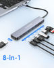 Picture of LENTION 8-in-1 USB-C Hub with 4K 60Hz HDMI, 100W Power Delivery, 5Gbps USB C Data, 3 USB 3.0 and microSD & SD Card Reader for 2023-2016 MacBook Pro, New Mac Air/Surface, More (CB-CE18s, Space Gray)
