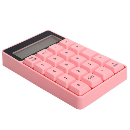 Picture of Zyyini Wireless Numeric Keypad, 2.4G Wireless Digital Keyboard Calculator Pink USB 20 Keys Financial Accounting Number Keyboard,with Display Screen,for Home Office Business(Pink)