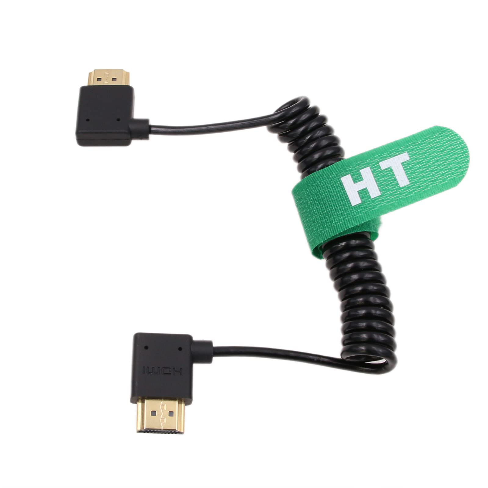 HangTon HDMI Cable 8K 4K 60fps Slim Coiled For ATOMOS Shinobi Ninja V Portkeys BM5 FEELWORLD BMPCC 4K Monitor ZCAM Sony A7IV Canon Nikon Camera Type A HDMI 2.1