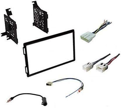 Picture of Premium Car Stereo Install Dash Kit, Wire Harness, and Antenna Adapter to Install an Aftermarket Double Din Radio for Select Nissan Vehicles - See Compatible Vehicles Below