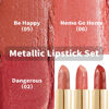 Picture of Oulac Metallic Orange Lipstick Set for Women High Payoff Lipcolor with Moisturizing Formula, Vegan & Cruelty-Free, Full-Coverage Lip Color 4.3g X 3PCS