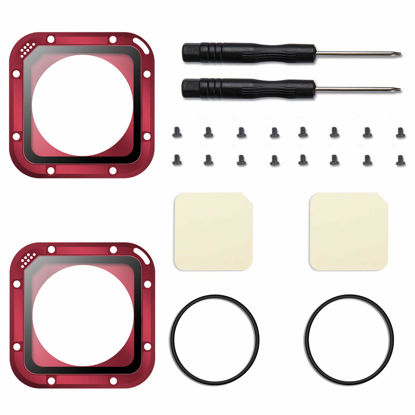 Picture of (2 Pack) ParaPace Lens Replacement Kit for GoPro Hero 5/4 Session Protective Lens Repair Parts (Red)