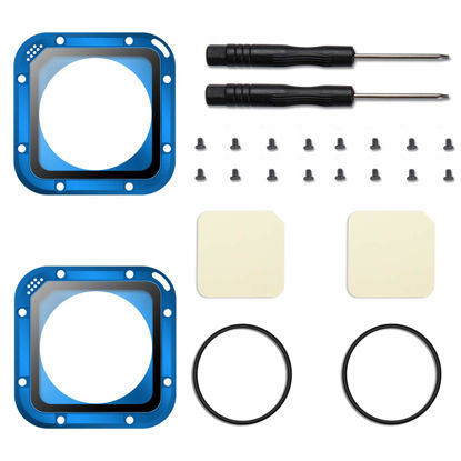 Picture of (2 Pack) ParaPace Lens Replacement Kit for GoPro Hero 5/4 Session Protective Lens Repair Parts (Blue)