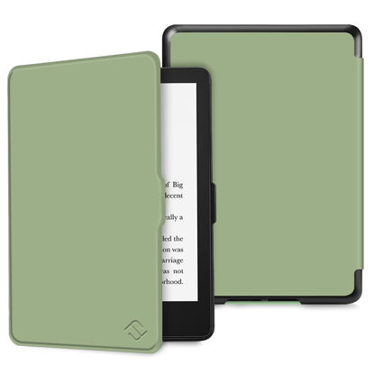 Picture of Fintie Slimshell Case for 6.8" Kindle Paperwhite (11th Generation-2021) and Kindle Paperwhite Signature Edition - Premium Lightweight PU Leather Cover with Auto Sleep/Wake, Sage Green
