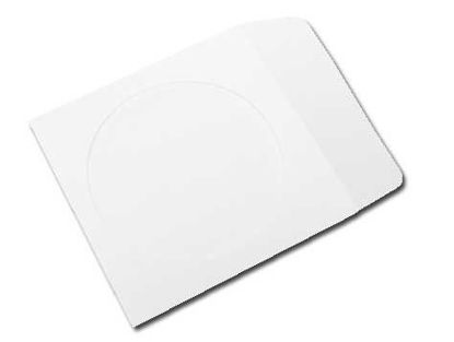 Picture of 500 White Paper CD / DVD Disc Sleeves With Flap & Window #CDIWWF - Perfect for Storing CDs and DVD Discs!
