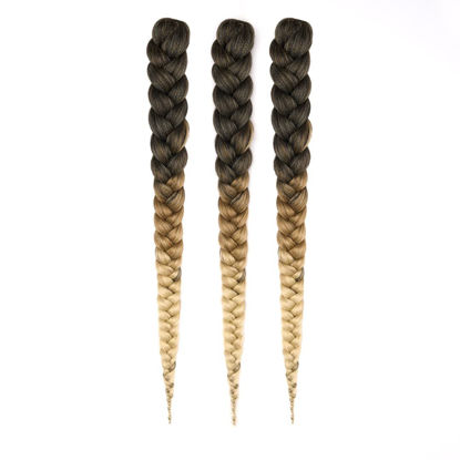 Picture of Dosso Beauty 3 Pack Hypoallergenic Pre-Stretched Braiding Hair, 28 Inches, Itch-Free, Fast Drying, Hot Water Set, Light-weight-85g, Ready To Use, Soft textured, Color-(#1B/27/613)