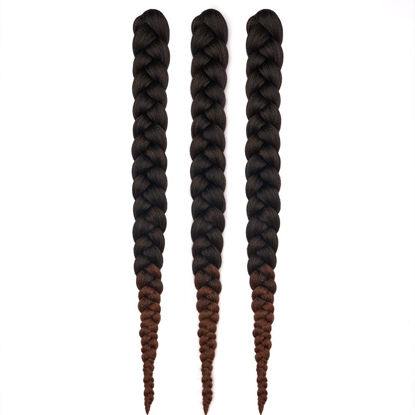 Picture of Dosso Beauty 3 Pack Hypoallergenic Pre-Stretched 28 Inch Braiding Hair (#1B/30)