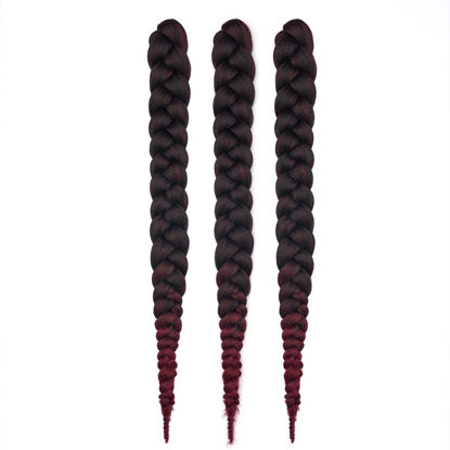 Picture of Dosso Beauty 3 Pack Hypoallergenic Pre-Stretched Braiding Hair, 28 Inches, Itch-Free, Fast Drying, Hot Water Set, Light-weight-85g, Ready To Use, Soft textured, Color-(#1B/39J)