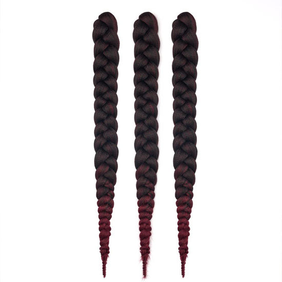Picture of Dosso Beauty 3 Pack Hypoallergenic Pre-Stretched Braiding Hair, 28 Inches, Itch-Free, Fast Drying, Hot Water Set, Light-weight-85g, Ready To Use, Soft textured, Color-(#1B/39J)