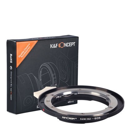 Picture of K&F Concept Nikon to EF Lens Adapter Compatible with Nikon G (D-Type) Lens to EOS EF Camera, for Rebel T3, T3i, T4i, T5i, SL1, and C300, C500