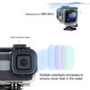 Picture of SOONSUN Waterproof Housing Case for GoPro Hero 8 Black with 4-Pack Diving Filter - 60M Underwater Diving Housing Built-in Dual Cold Shoe Slots with Red, Light Red, Magenta and 5X Macro Filter