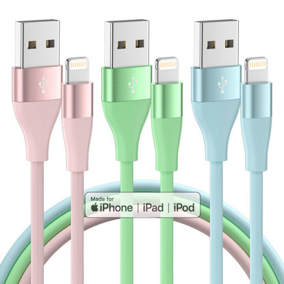 FEEL2NICE iPhone Charger Cable (3 Pack 10 Foot), [MFi Certified] 10 Feet  Nylon Braided Lightning Cable, iPhone Charging Cord USB Cable Compatible  with iPhone 11/Pro/X/Xs Max/XR/8 Plus /7 Plus/6/ iPad 