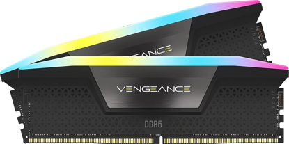 Picture of CORSAIR VENGEANCE RGB DDR5 RAM 64GB (2x32GB) 6400MHz CL32 Intel XMP iCUE Compatible Computer Memory - Black (CMH64GX5M2B6400C32)