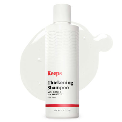 Picture of Keeps Hair Thickening Shampoo for Fuller, Thicker Looking Hair, 8 Ounces - Hair Loss, Thinning & Regrowth Treatment - DHT Blocker for Men - Infused with Biotin, Caffeine, & Saw Palmetto