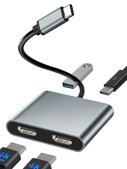 GetUSCart USB C to Dual HDMI Adapter USB C Splitter 2 Monitors