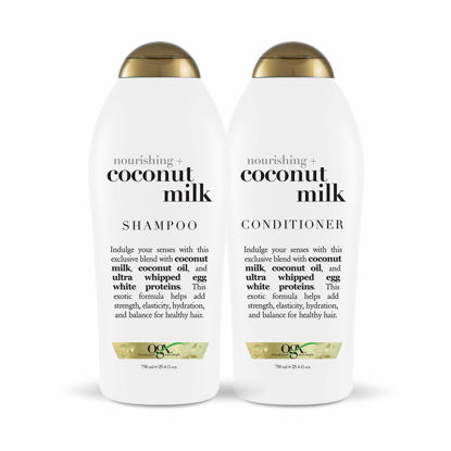Picture of OGX Nourishing + Coconut Milk Shampoo & Conditioner, Set, 25.4 Fl Oz (Pack of 2)