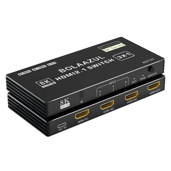 HDMI 2.1 Switch 3 Port In 1 Out 8K 60Hz 4K 120Hz HDR Switcher Selector Xbox  PS5