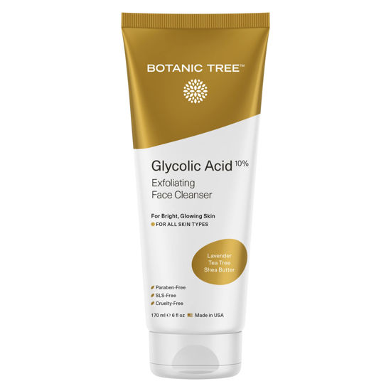 Picture of Botanic Tree Glycolic Acid Face Wash, Exfoliating Facial Cleanser and Scrub, 10% Glycolic Acid, AHA and Salicylic Acid Face Cleanser 6 fl. oz