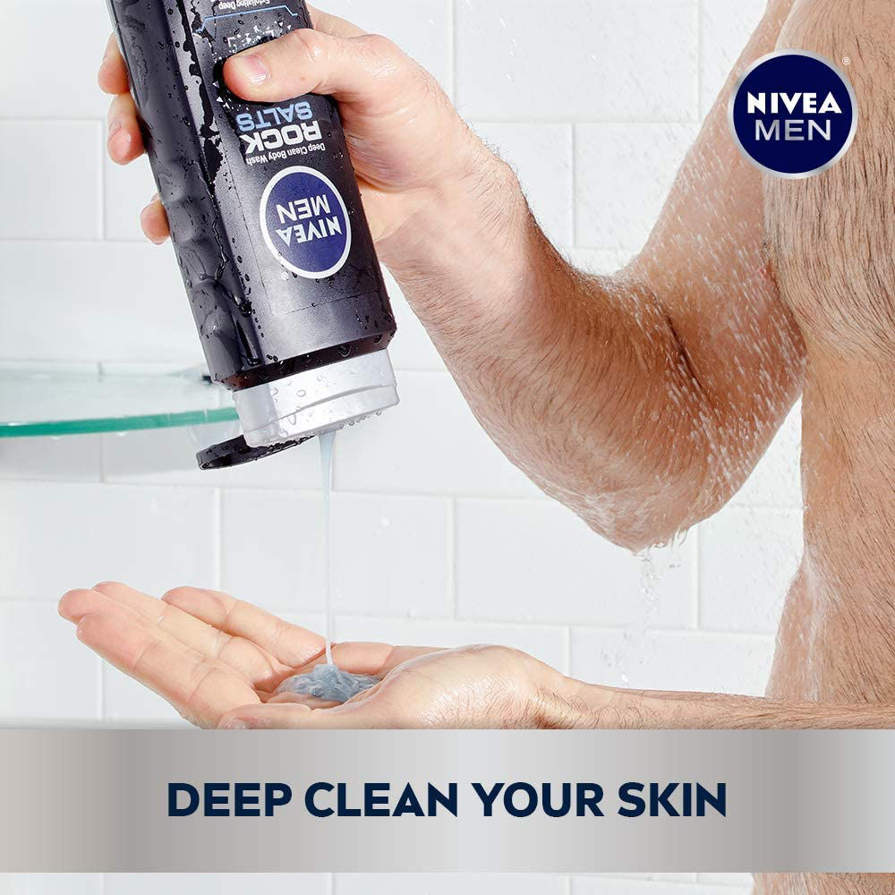 GetUSCart- Nivea Men Deep Clean Rock Salts Body Wash, Exfoliating Rock ...