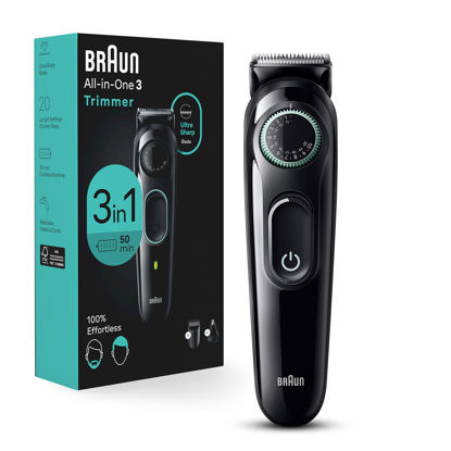 Picture of Braun All-in-One Style Kit Series 3 3430, 3-in-1 Trimmer for Men with Beard Trimmer, Ear & Nose Trimmer, Hair Clippers, Ultra-Sharp Blade, 20 Length Settings, Washable