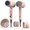 Picture of FUNTIN Hair Dryer, Blow Dryer with Diffuser 2023 Updated 1800w, Ionic for Women Curly 4c Thick Hair Pink