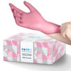 Picture of Hand-E Touch Pink Nitrile Disposable Gloves X-large, 200 Count - Esthetician, Nail Tech, Microblading, Hair Dye & Stylist, Salon, Cleaning Gloves - Latex Free Gloves