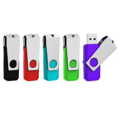 Picture of Aiibe 64GB Flash Drive 3.0 5 Pack 64GB USB 3.0 Thumb Drive USB Drive 64GB Jump Drive Memory Stick Multi Pack 64GB Flash Drives (64G, 5 Mixed Colors: Black Red Cyan Green Purple)