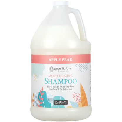 Picture of Ginger Lily Farms Botanicals Moisturizing Shampoo for All Hair Types, 100% Vegan & Cruelty-Free, Apple Pear Scent, 1 Gallon Refill (128 fl oz)