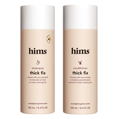 Picture of hims Thick Fix Shampoo and Conditioner Set for Men- Thickening, Moisturizing, Reduces Shedding- Color Safe Hair Loss Shampoo and Conditioner- 2 pack, 6.4oz