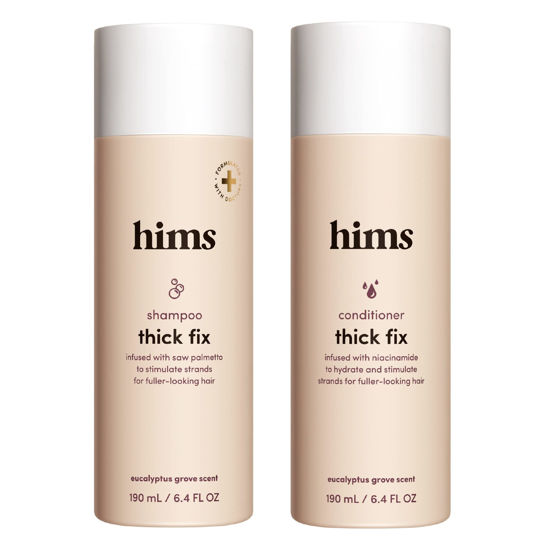 Picture of hims Thick Fix Shampoo and Conditioner Set for Men- Thickening, Moisturizing, Reduces Shedding- Color Safe Hair Loss Shampoo and Conditioner- 2 pack, 6.4oz