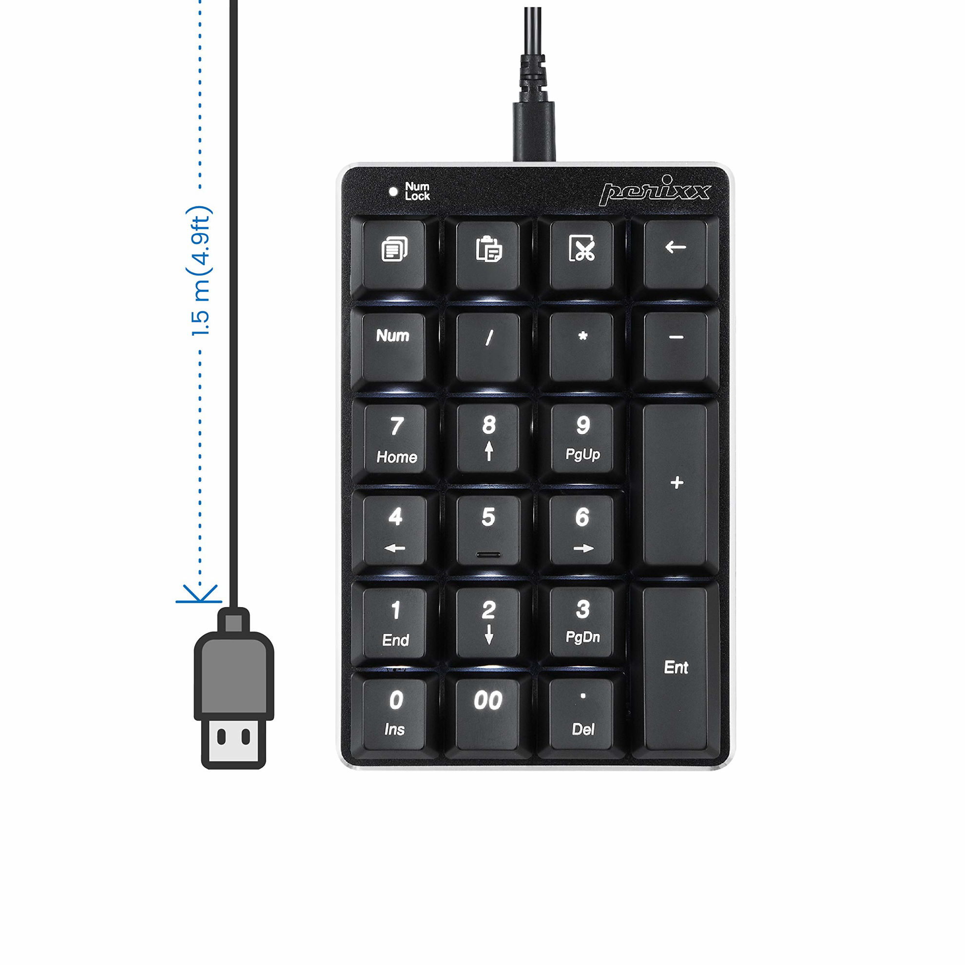 GetUSCart- Perixx PERIPAD-303B, Backlit Mechanical Numeric Keypad - USB ...