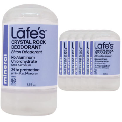 Picture of Lafe's Natural Deodorant | Unscented Crystal Mineral Rock Natural Deodorant for Women & Men | Vegan, Cruelty Free, Gluten Free, Aluminum Free, Paraben Free & Baking Soda Free with 24-Hour Protection (2.25 Ounce (Pack of 6))
