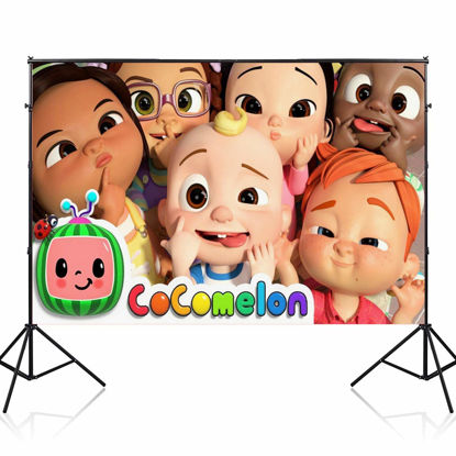 Picture of Cocomelon Backdrop for Happy Birthday Party, 7x5ft Photography Backdrop
