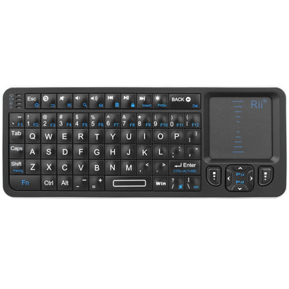 Picture of Rii K06 Mini Bluetooth Keyboard,Backlit Wireless Keyboard with IR Learning, Portable Lightweight with Touchpad Compatible with Android TV Box， Mac, Laptop, Windows (Bluetooth Version Only)