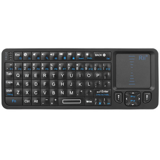 Picture of Rii K06 Mini Bluetooth Keyboard,Backlit Wireless Keyboard with IR Learning, Portable Lightweight with Touchpad Compatible with Android TV Box， Mac, Laptop, Windows (Bluetooth Version Only)