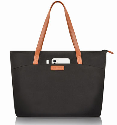 Picture of Prite Laptop Tote Bag for Women Shoulder Bag with 16” Computer Compartment for Work School Travel (Black)