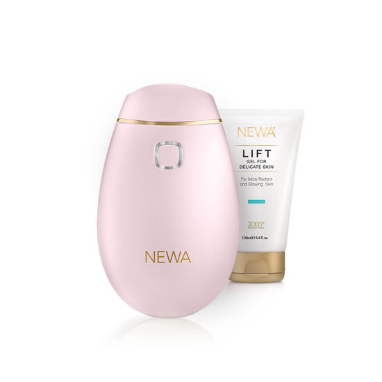 Picture of NEWA RF Wrinkle Reduction Device (Plug in) - FDA Cleared Skincare Tool for Facial Tightening. Boosts Collagen, Reduces Wrinkles. with 1 Month Gel Supply.