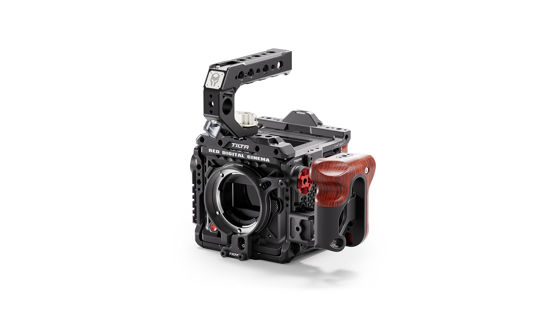 Picture of Tilta Camera Cage Compatible with RED Komodo-X Lightweight Kit - Black | Mount Accessories | Modular Design | Lens Adapter Support | Wooden Handle | Lightweight TOP Handle | TA-T53-B-B