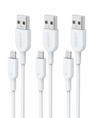 Picture of Anker Lightning Cable(3-Pack), Powerline II [3ft MFi Certified] Charger Cable/Sync Lightning Cord Compatible with iPhone SE 11 11 Pro 11 Pro Max Xs MAX XR X 8 7 6S 6 5, iPad and More