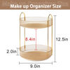 Picture of shuang qing Rotating Makeup Organizer for Vanity 2 Tier, High-Capacity Skincare Clear Make Up Storage Perfume Organizers Cosmetic Dresser Organizer Countertop 360 Spinning （Gold）